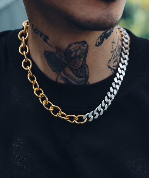 Subciety(サブサエティ)の「Thick combi chain necklace(ネックレス・メンズ・シルバー×ゴールド・FREE)」の22枚目の写真
