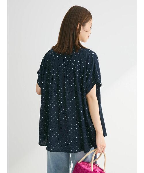big collar frill blouse / olive （ビッグカラーフリルブラウス