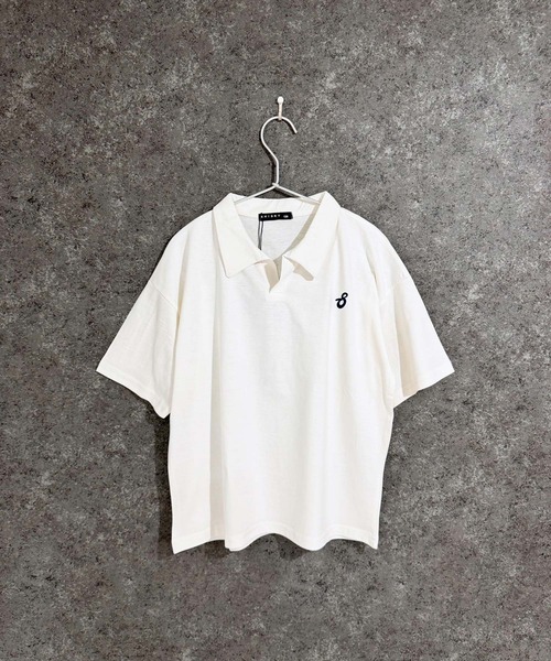 sunsea ポロシャツ　スキッパーポロ セール】オーバーサイズ スキッパーポロシャツ（ポロシャツ