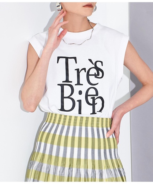 Settimissimo（セッティミッシモ）の「ロゴプリント ノースリーブ プルオーバー（Tシャツ/カットソー・レディース・オフホワイト/ブラック・FREE）」の2枚目の写真