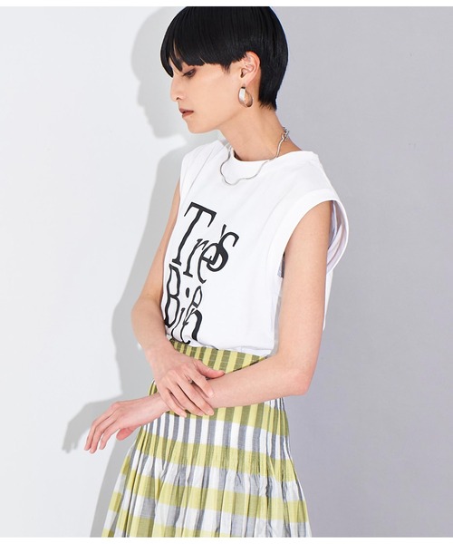 Settimissimo（セッティミッシモ）の「ロゴプリント ノースリーブ プルオーバー（Tシャツ/カットソー・レディース・オフホワイト/ブラック・FREE）」の5枚目の写真