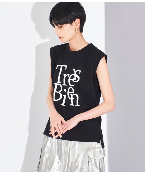 Settimissimo（セッティミッシモ）の「ロゴプリント ノースリーブ プルオーバー（Tシャツ/カットソー・レディース・オフホワイト/ブラック・FREE）」の9枚目の写真