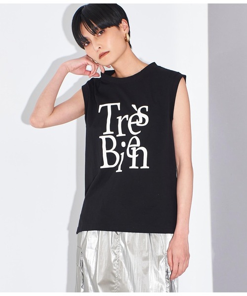 Settimissimo（セッティミッシモ）の「ロゴプリント ノースリーブ プルオーバー（Tシャツ/カットソー・レディース・オフホワイト/ブラック・FREE）」の8枚目の写真