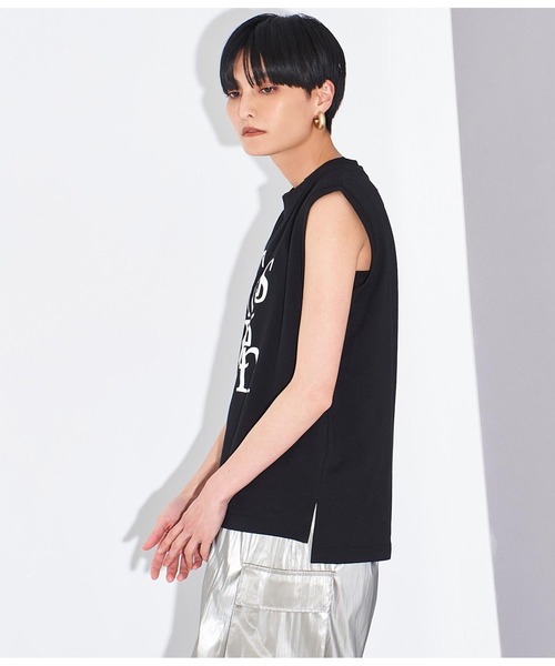 Settimissimo（セッティミッシモ）の「ロゴプリント ノースリーブ プルオーバー（Tシャツ/カットソー・レディース・オフホワイト/ブラック・FREE）」の10枚目の写真