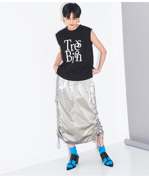 Settimissimo（セッティミッシモ）の「ロゴプリント ノースリーブ プルオーバー（Tシャツ/カットソー・レディース・オフホワイト/ブラック・FREE）」の12枚目の写真