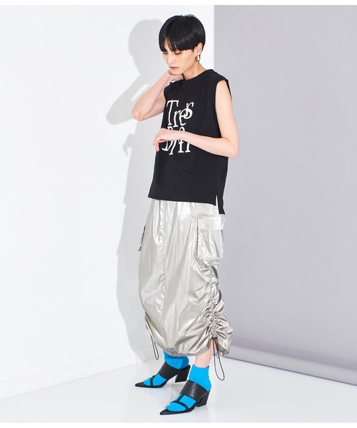 Settimissimo（セッティミッシモ）の「ロゴプリント ノースリーブ プルオーバー（Tシャツ/カットソー・レディース・オフホワイト/ブラック・FREE）」の14枚目の写真