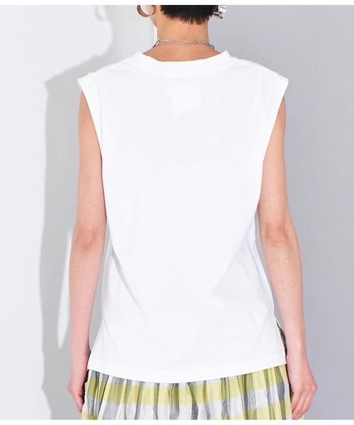 Settimissimo（セッティミッシモ）の「ロゴプリント ノースリーブ プルオーバー（Tシャツ/カットソー・レディース・オフホワイト/ブラック・FREE）」の18枚目の写真