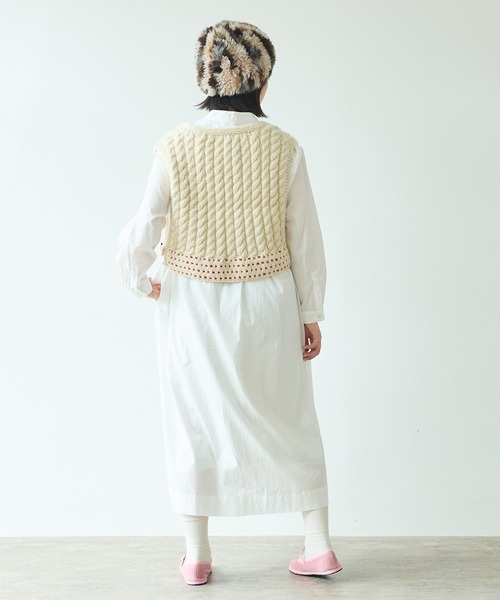 ビュルデサボン　ネパールハンドニットアラン編みベスト bulle de savon（ビュルデサボン）の「ネパールハンドニット アラン