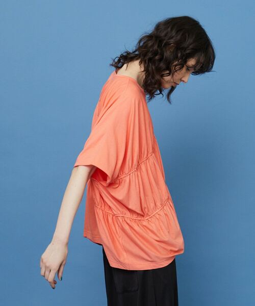 FRAPBOIS（フラボア）の「フレンチギャザー カットソー（Tシャツ/カットソー・レディース・ブラック/オレンジ・1）」の3枚目の写真