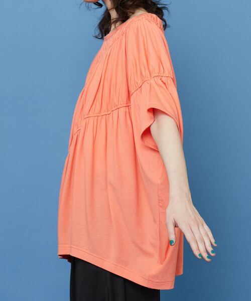 FRAPBOIS（フラボア）の「フレンチギャザー カットソー（Tシャツ/カットソー・レディース・ブラック/オレンジ・1）」の6枚目の写真