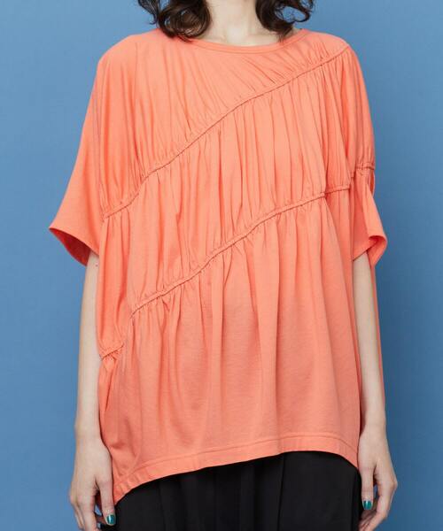 FRAPBOIS（フラボア）の「フレンチギャザー カットソー（Tシャツ/カットソー・レディース・ブラック/オレンジ・1）」の7枚目の写真