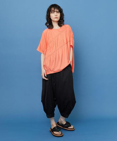 FRAPBOIS（フラボア）の「フレンチギャザー カットソー（Tシャツ/カットソー・レディース・ブラック/オレンジ・1）」の10枚目の写真