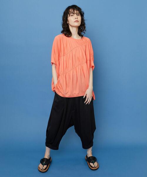 FRAPBOIS（フラボア）の「フレンチギャザー カットソー（Tシャツ/カットソー・レディース・ブラック/オレンジ・1）」の11枚目の写真