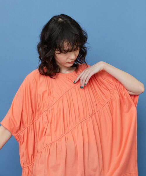 FRAPBOIS（フラボア）の「フレンチギャザー カットソー（Tシャツ/カットソー・レディース・ブラック/オレンジ・1）」の13枚目の写真