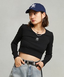 adidas | エッセンシャルズ リブ クロップ 長袖Tシャツ / ロンT / アディダスオリジナルス adidas Originals(Tシャツ/カットソー)