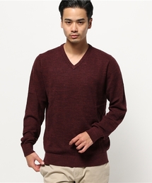 GIORDANO | [GIORDANO]Vネックハイゲージ長袖ニット(ニット/セーター)
