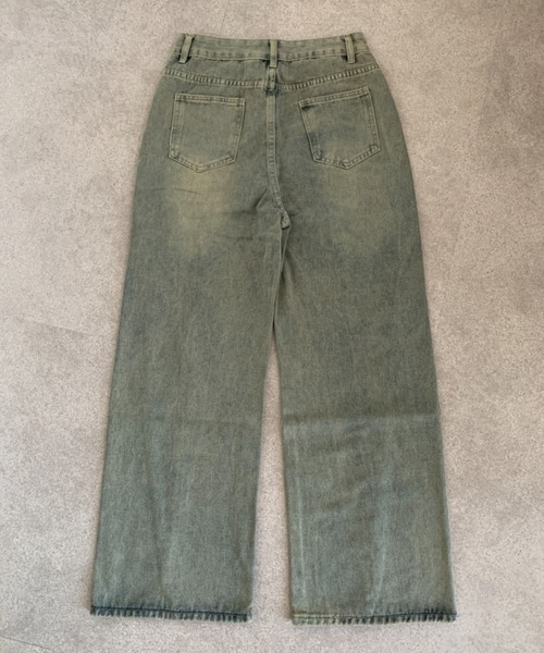 lilful(リルフル)の「ヴィンテージ加工 ブラスト バレルレッグ デニムワイドパンツ(デニムパンツ・レディース・ブルー・S/L/M)」の22枚目の写真