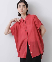 シアー後Ｖギャザーシャツ