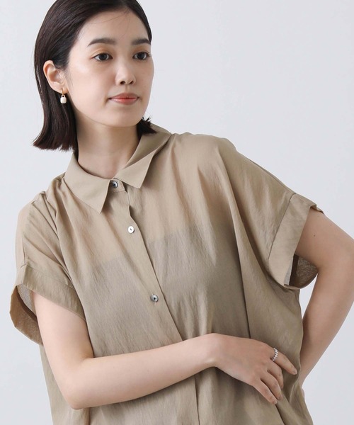 Gready Brilliant（グレディブリリアン）の「シアー後Ｖギャザーシャツ（シャツ/ブラウス・レディース・レッド/キャメル・FREE）」の17枚目の写真