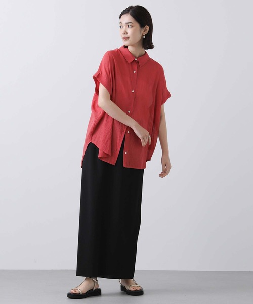 Gready Brilliant（グレディブリリアン）の「シアー後Ｖギャザーシャツ（シャツ/ブラウス・レディース・レッド/キャメル・FREE）」の21枚目の写真