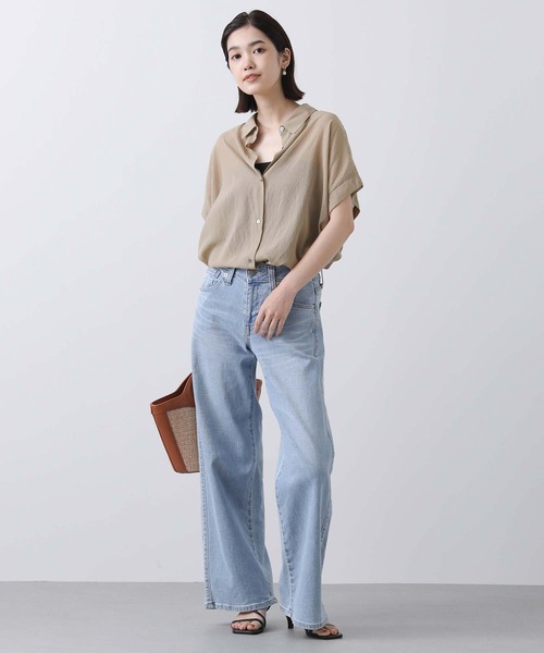 Gready Brilliant（グレディブリリアン）の「シアー後Ｖギャザーシャツ（シャツ/ブラウス・レディース・レッド/キャメル・FREE）」の7枚目の写真