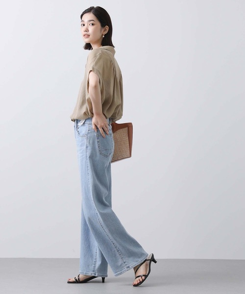 Gready Brilliant（グレディブリリアン）の「シアー後Ｖギャザーシャツ（シャツ/ブラウス・レディース・レッド/キャメル・FREE）」の8枚目の写真