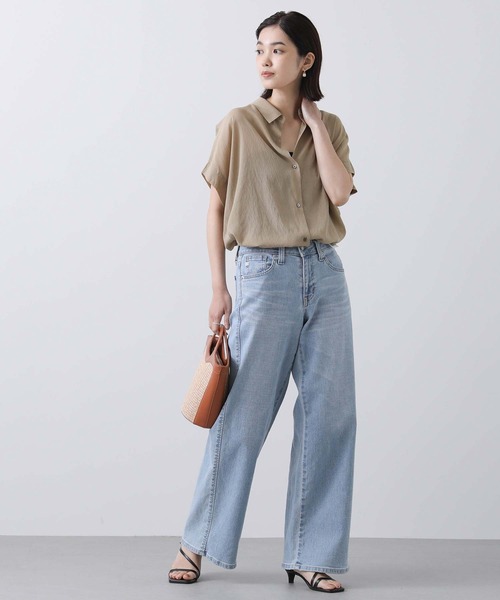 Gready Brilliant（グレディブリリアン）の「シアー後Ｖギャザーシャツ（シャツ/ブラウス・レディース・レッド/キャメル・FREE）」の10枚目の写真