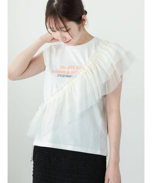 Te chichi TERRASSE（テチチテラス）の「【抗菌防臭】ロゴプリントノースリーブトップス（Tシャツ/カットソー・レディース・チャコールグレー/グレー/オフホワイト・F）」の21枚目の写真