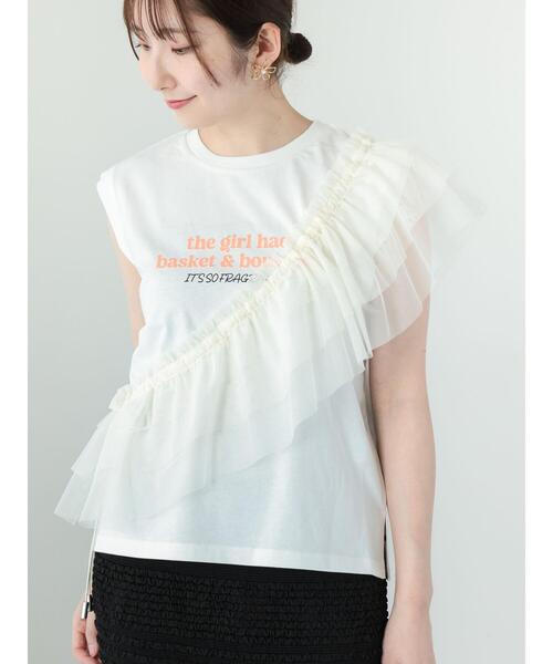 Te chichi TERRASSE（テチチテラス）の「【抗菌防臭】ロゴプリントノースリーブトップス（Tシャツ/カットソー・レディース・チャコールグレー/グレー/オフホワイト・F）」の19枚目の写真