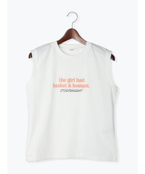 Te chichi TERRASSE（テチチテラス）の「【抗菌防臭】ロゴプリントノースリーブトップス（Tシャツ/カットソー・レディース・チャコールグレー/グレー/オフホワイト・F）」の12枚目の写真