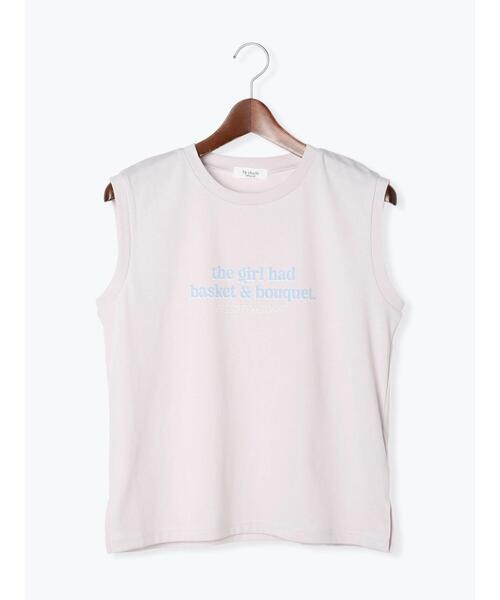 Te chichi TERRASSE（テチチテラス）の「【抗菌防臭】ロゴプリントノースリーブトップス（Tシャツ/カットソー・レディース・チャコールグレー/グレー/オフホワイト・F）」の10枚目の写真