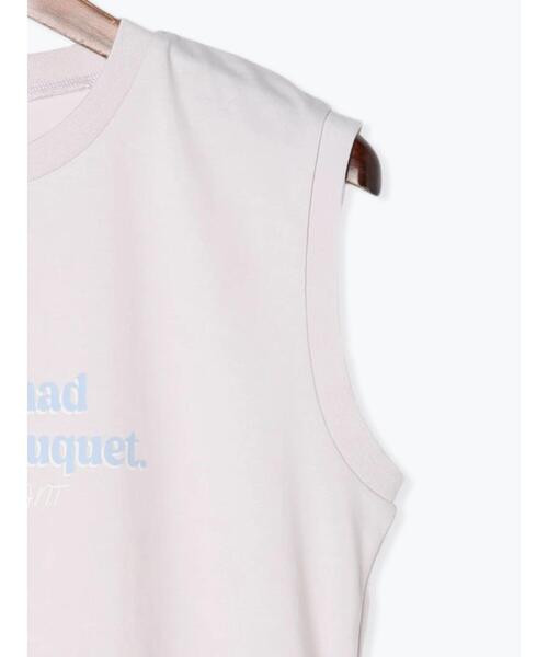 Te chichi TERRASSE（テチチテラス）の「【抗菌防臭】ロゴプリントノースリーブトップス（Tシャツ/カットソー・レディース・チャコールグレー/グレー/オフホワイト・F）」の7枚目の写真