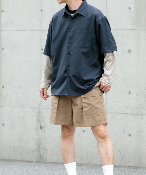 ITEMS URBANRESEARCH（アイテムズ アーバンリサーチ）の「『セットアップ対応』ヨウリュウ レギュラーカラー 半袖シャツ（シャツ/ブラウス・メンズ・ブラック/ネイビー/ブラウン・MEDIUM/LARGE）」の10枚目の写真