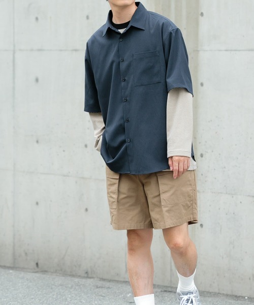 ITEMS URBANRESEARCH（アイテムズ アーバンリサーチ）の「『セットアップ対応』ヨウリュウ レギュラーカラー 半袖シャツ（シャツ/ブラウス・メンズ・ブラック/ネイビー/ブラウン・MEDIUM/LARGE）」の11枚目の写真