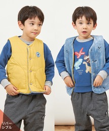 KP BOY（ケーピーボーイ）の「恐竜リバーシブル裏ボア中綿ベスト(80～130)（ベスト）」