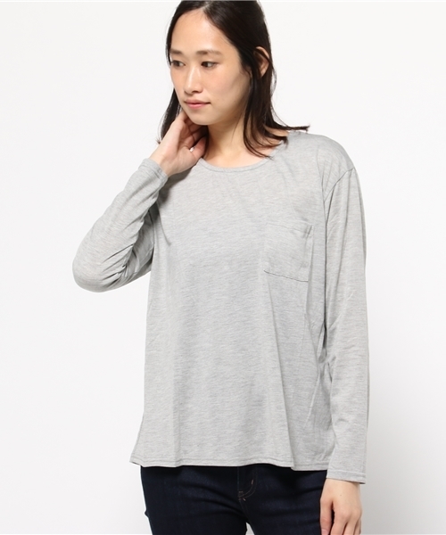 Denime(ドゥニーム)の「レースアップバックレイヤードカット(Tシャツ/カットソー・レディース・グレー/ブラック/カーキ・FREE)」の3枚目の写真