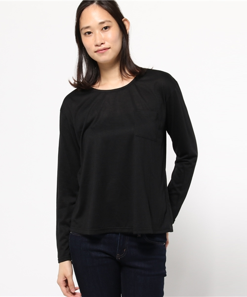 Denime(ドゥニーム)の「レースアップバックレイヤードカット(Tシャツ/カットソー・レディース・グレー/ブラック/カーキ・FREE)」の2枚目の写真