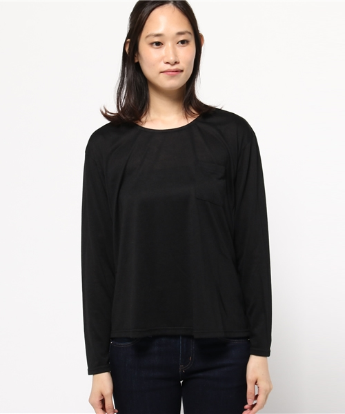 Denime(ドゥニーム)の「レースアップバックレイヤードカット(Tシャツ/カットソー・レディース・グレー/ブラック/カーキ・FREE)」の4枚目の写真