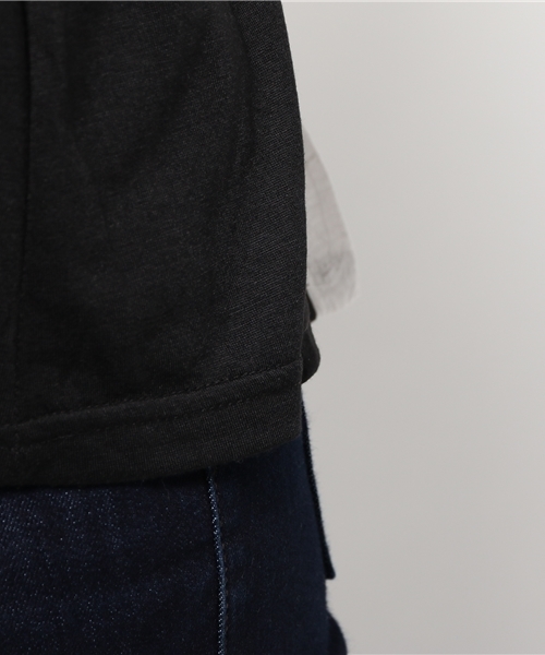 Denime(ドゥニーム)の「レースアップバックレイヤードカット(Tシャツ/カットソー・レディース・グレー/ブラック/カーキ・FREE)」の10枚目の写真