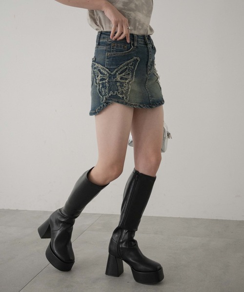 dispark（ディスパーク）の「DISPARK/バタフライデニムスカパン（デニムスカート・レディース・ブルー系1・FREE）」の7枚目の写真