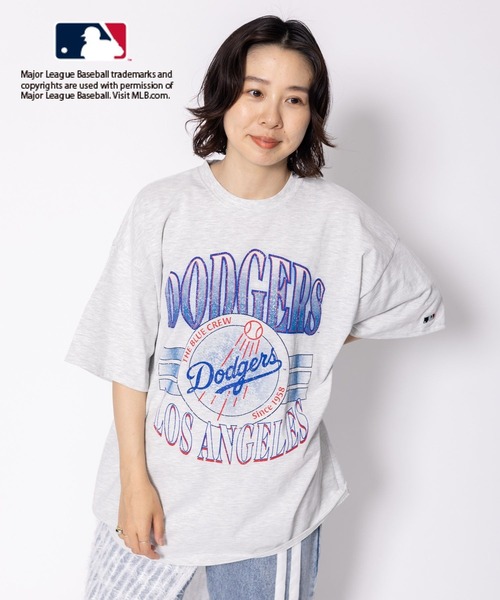 LEPSIM(レプシィム)の「MLB プリントBIGTシャツ 127579(Tシャツ/カットソー・レディース・ライトグレー/オフホワイト/ネイビー・FREE)」の2枚目の写真