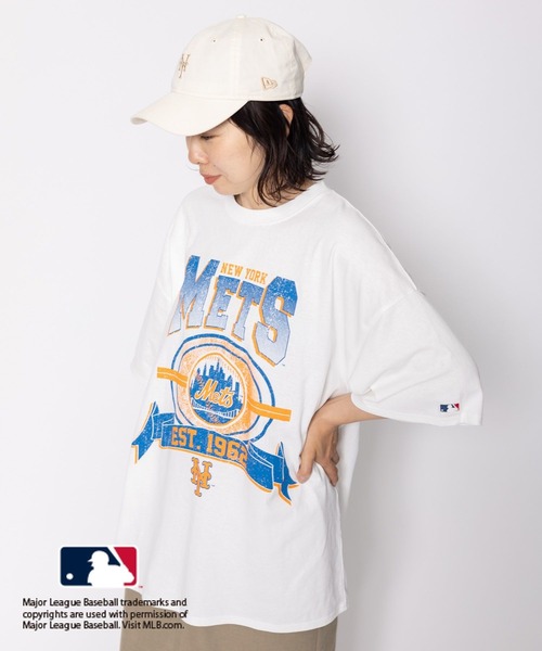 LEPSIM(レプシィム)の「MLB プリントBIGTシャツ 127579(Tシャツ/カットソー・レディース・ライトグレー/オフホワイト/ネイビー・FREE)」の1枚目の写真
