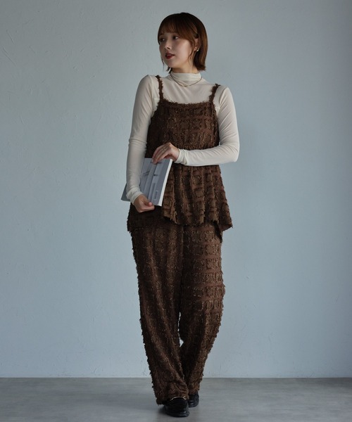 ap retro(アプレトロ)の「【セットアップ対応】フリンジ ジャガードイージーワイドパンツ《動画あり》(その他パンツ・レディース・ブラウン/グレー/ブラック/ベージュ/ブラック系その他・FREE)」の15枚目の写真