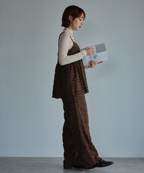 ap retro(アプレトロ)の「【セットアップ対応】フリンジ ジャガードイージーワイドパンツ《動画あり》(その他パンツ・レディース・ブラウン/グレー/ブラック/ベージュ/ブラック系その他・FREE)」の16枚目の写真