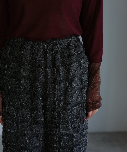 ap retro(アプレトロ)の「【セットアップ対応】フリンジ ジャガードイージーワイドパンツ《動画あり》(その他パンツ・レディース・ブラウン/グレー/ブラック/ベージュ/ブラック系その他・FREE)」の20枚目の写真