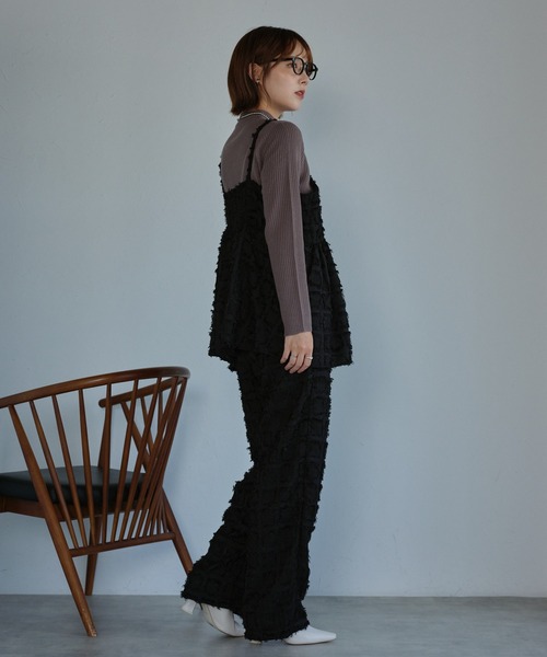 ap retro(アプレトロ)の「【セットアップ対応】フリンジ ジャガードイージーワイドパンツ《動画あり》(その他パンツ・レディース・ブラウン/グレー/ブラック/ベージュ/ブラック系その他・FREE)」の10枚目の写真