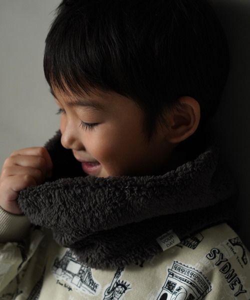 MAKE YOUR DAY（メイクユアデイ）の「リバーシブルネックウォーマー（ネックウォーマー/スヌード・キッズ・グレー/ブラック/アイボリー/ブラウン・FREE）」の5枚目の写真