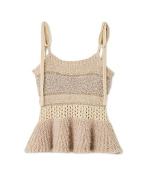 ニットペプラムビスチェ