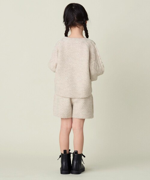 BEAMS mini（ビームスミニ）の「ポップコーン ケーブルニット 2024FW（90～150cm）（ニット/セーター・キッズ・ホワイト系その他5/ピンク・90/100/110/120/130/140/150）」の11枚目の写真