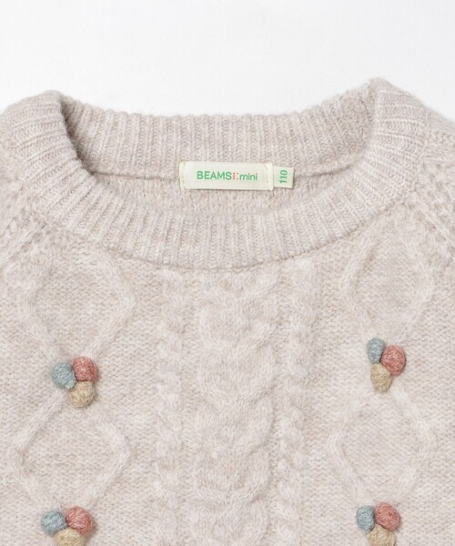 BEAMS mini（ビームスミニ）の「ポップコーン ケーブルニット 2024FW（90～150cm）（ニット/セーター・キッズ・ホワイト系その他5/ピンク・90/100/110/120/130/140/150）」の5枚目の写真